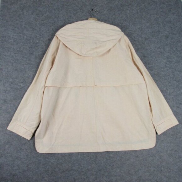 J Crew New Perfect Women's Lightweight Hooded Jacket Zip Front Ivory L Large 676 - Picture 2 of 14